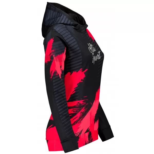  Hanorac funcțional premium pentru femei ALTISPORT VOJ/ALW027MI01 NEGRU/ROSU 