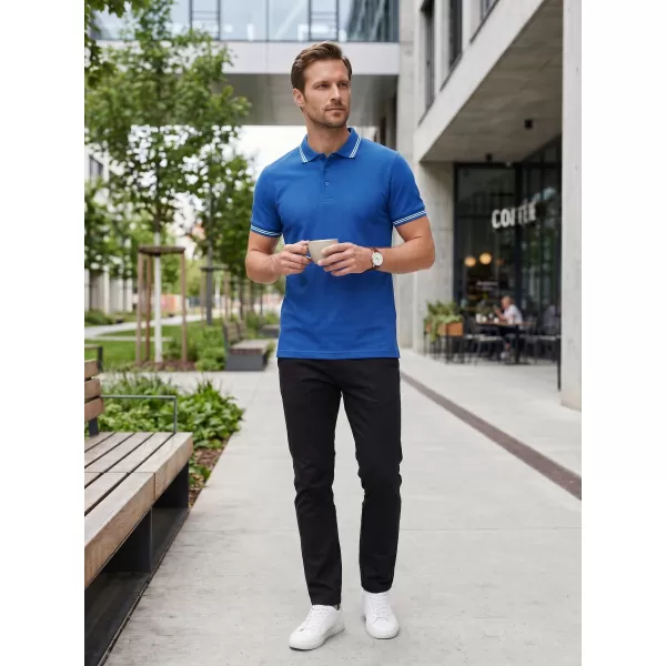  Tricou pentru bărbați cu guler ALTISPORT NoPrint NP/ALM912 ALBASTRU REGAL 