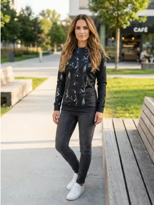 Hanorac funcțional premium pentru femei ALTISPORT VOJ/ALW026MI01 NEGRU
