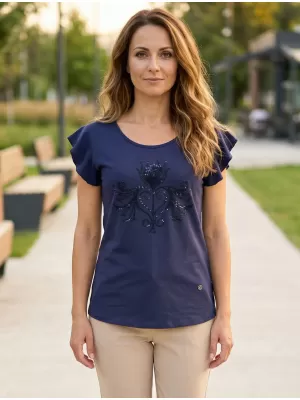 Tricou pentru femei KIXMI SAMMI ALBASTRU ÎNCHIS