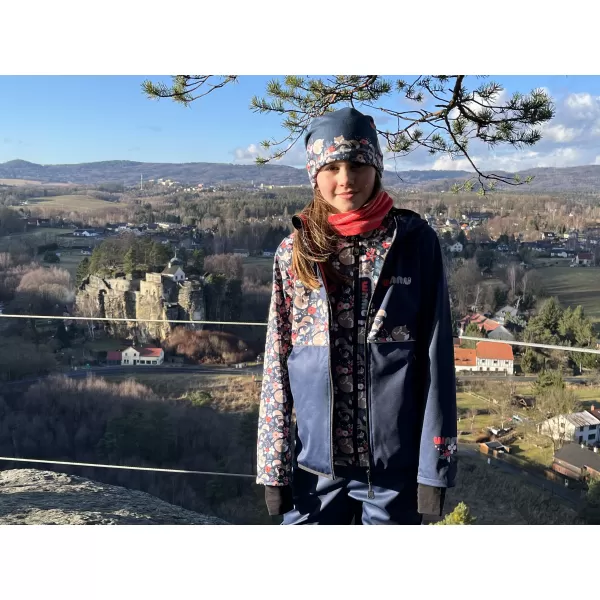  Hanorac fleece pentru copii WAMU LIŠKY ALBASTRU ÎNCHIS 