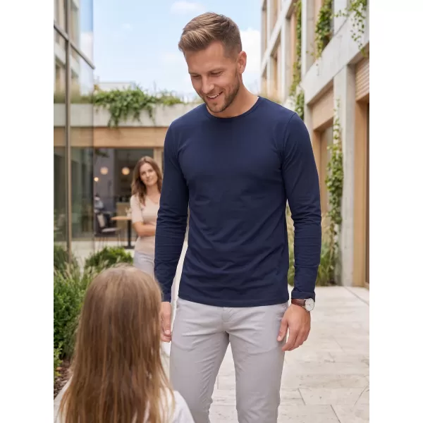  Tricou pentru bărbați cu mâneci lungi ALTISPORT NoPrint NP/ALM911 ALBASTRU MARIN 