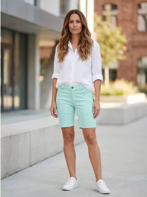 Pantaloni scurți de damă SAM 73 FRIDA WS 794 MENTĂ