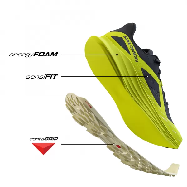  Pantofi pentru bărbați SALOMON ULTRA FLOW L47462500 NEGRU/ IZVOR SULF/GALBEN TRANSPARENT 