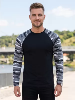 Tricou pentru bărbați cu mâneci lungi ALTISPORT NoPrint NP/ALM661 GRI CAMUFLAJ