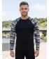 Tricou pentru bărbați cu mâneci lungi ALTISPORT NoPrint NP/ALM661 GRI CAMUFLAJ
