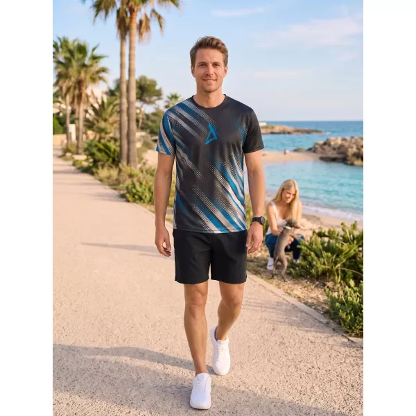  Tricou funcțional premium pentru bărbați ALTISPORT VOJ/ALM028TR01 NEGRU ȘI ALBASTRU 