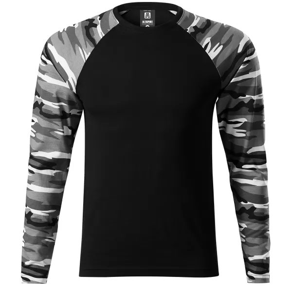  Tricou pentru bărbați cu mâneci lungi ALTISPORT NoPrint NP/ALM661 GRI CAMUFLAJ 