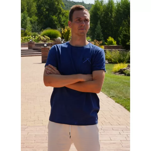  Tricou pentru bărbați KIXMI SOREN ALBASTRU INCHIS 