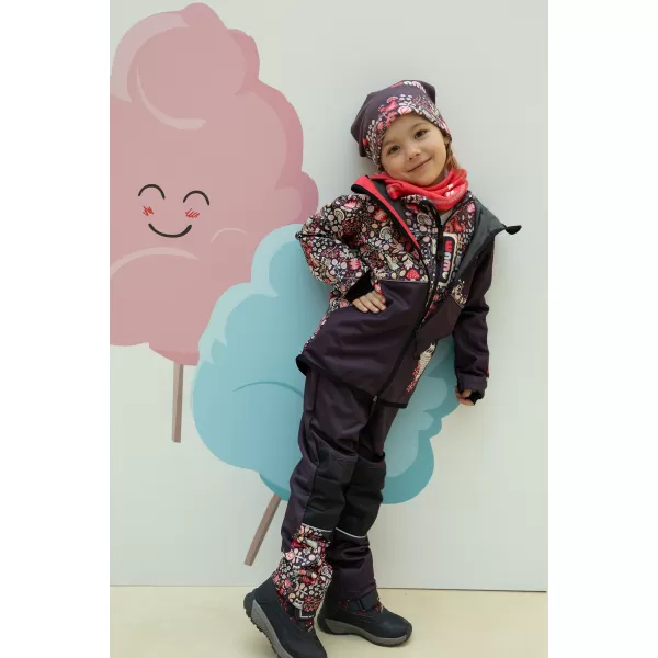  Hanorac fleece pentru copii WAMU SOVA VIOLET 