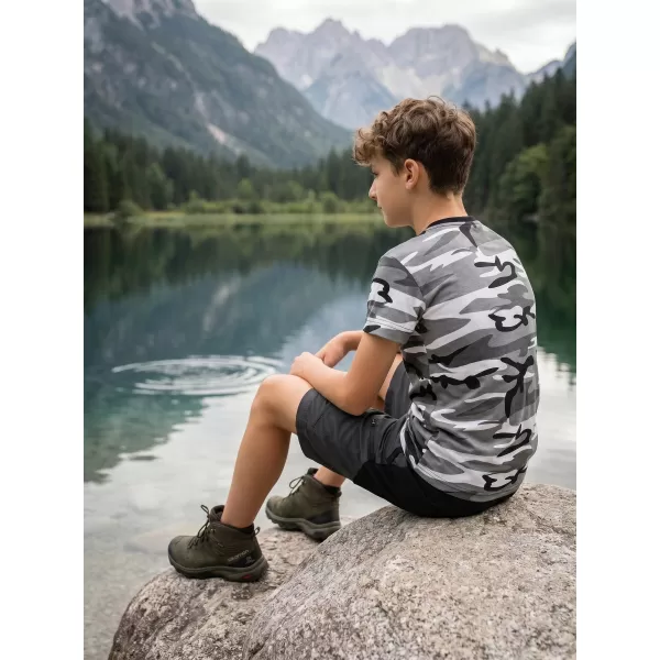  Tricou pentru copii ALTISPORT NoPrint NP/ALK941 GRI CAMUFLAJ 