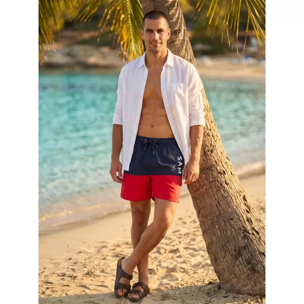  Pantaloni scurți de înot pentru bărbați SAM 73 EDUARDO MS 818 ROŞU 
