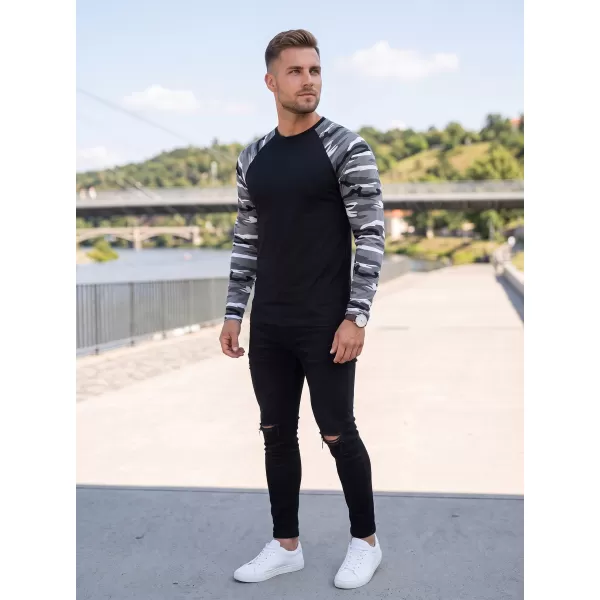  Tricou pentru bărbați cu mâneci lungi ALTISPORT NoPrint NP/ALM661 GRI CAMUFLAJ 