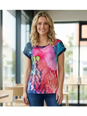 Tricou pentru femei ALTISPORT CLARETA ALBASTRU INCHIS