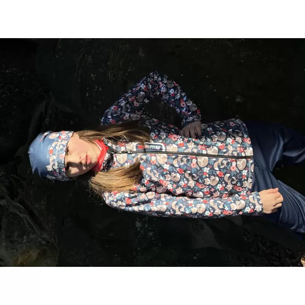  Hanorac fleece pentru copii WAMU LIŠKY ALBASTRU ÎNCHIS 