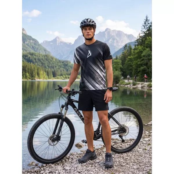  Tricou funcțional premium pentru bărbați ALTISPORT VOJ/ALM028TR01 ALB-NEGRU 