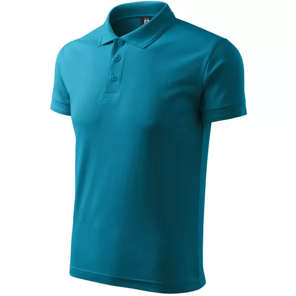  Tricou pentru bărbați cu guler ALTISPORT NoPrint NP/ALM302 TURCOAZ ÎNCHIS 