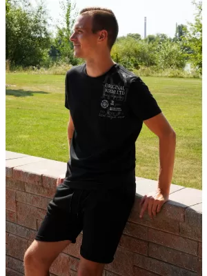 Tricou pentru bărbați KIXMI SEDRICK NEGRU