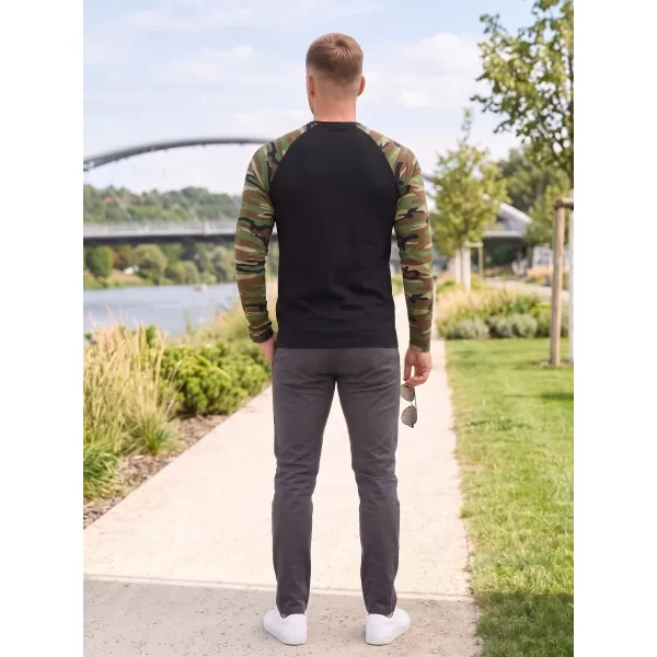  Tricou pentru bărbați cu mâneci lungi ALTISPORT NoPrint NP/ALM661 MARO DE CAMUFLAJ 