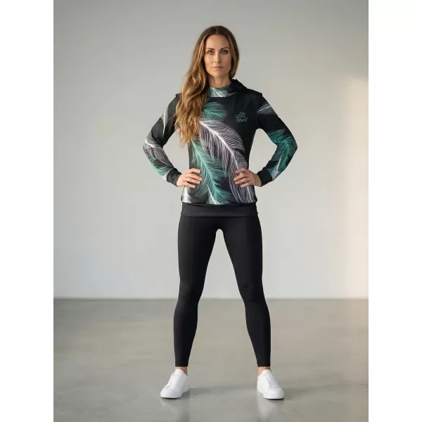  Hanorac funcțional premium pentru femei ALTISPORT VOJ/ALW001MI01 NEGRU/TURCOAZ 