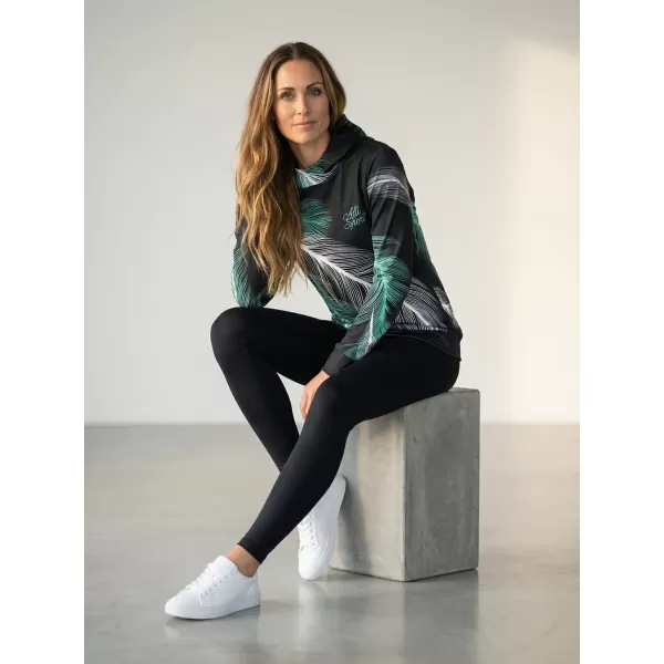  Hanorac funcțional premium pentru femei ALTISPORT VOJ/ALW001MI01 NEGRU/TURCOAZ 