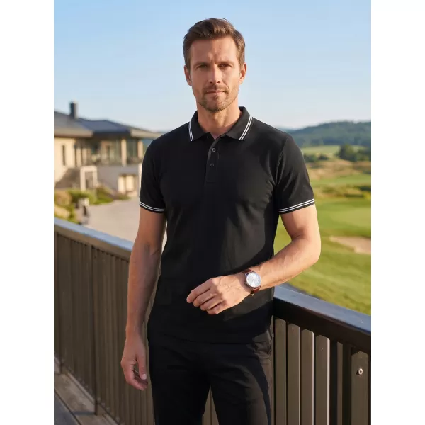  Tricou pentru bărbați cu guler ALTISPORT NoPrint NP/ALM912 NEGRU 