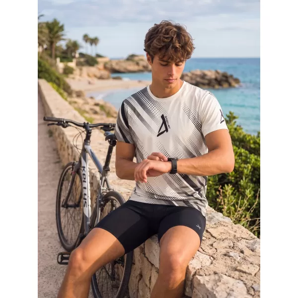  Tricou funcțional premium pentru bărbați ALTISPORT VOJ/ALM028TR01 ALB-NEGRU 