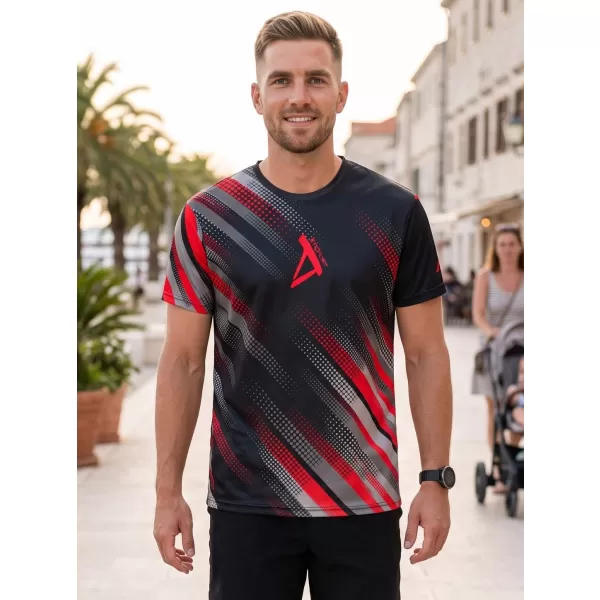  Tricou funcțional premium pentru bărbați ALTISPORT VOJ/ALM028TR01 NEGRU ȘI ROȘU 