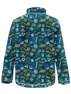 Hanorac fleece pentru copii WAMU BAGR ALBASTRU