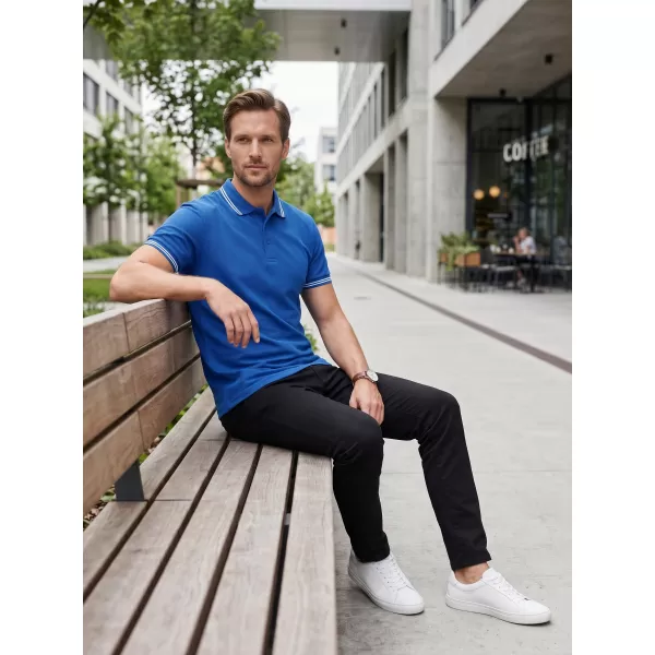  Tricou pentru bărbați cu guler ALTISPORT NoPrint NP/ALM912 ALBASTRU REGAL 