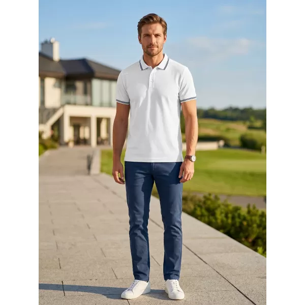 Tricou pentru bărbați cu guler ALTISPORT NoPrint NP/ALM912 ALB 