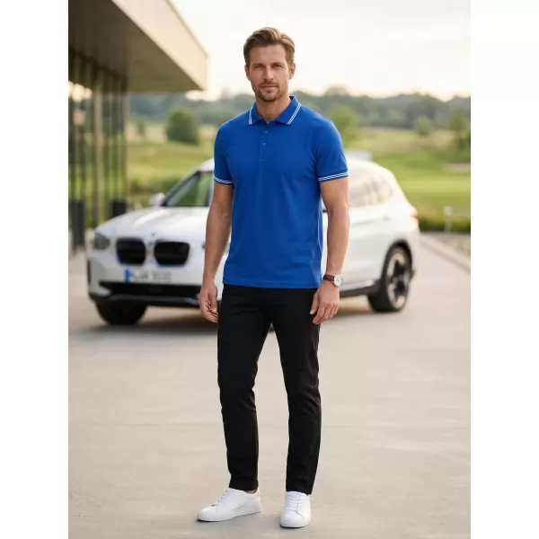  Tricou pentru bărbați cu guler ALTISPORT NoPrint NP/ALM912 ALBASTRU REGAL 
