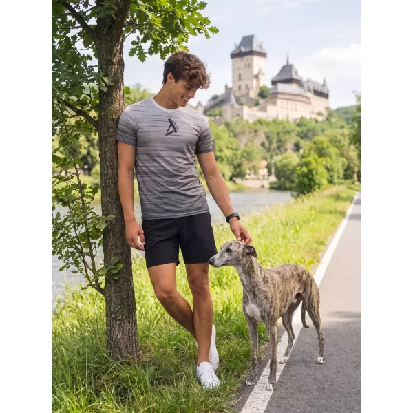  Tricou premium pentru bărbați ALTISPORT VOJ/ALM031TR01 ALB-NEGRU 