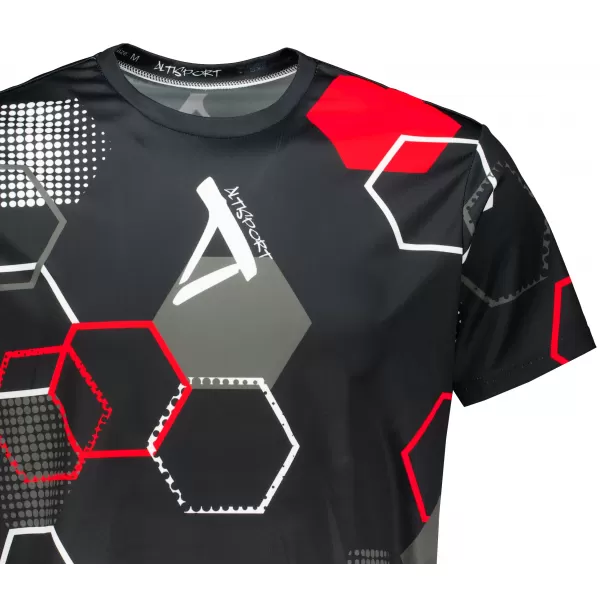  Tricou funcțional premium pentru bărbați ALTISPORT VOJ/ALM037TR01 NEGRU ȘI ROȘU 