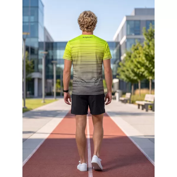  Tricou premium pentru bărbați ALTISPORT VOJ/ALM031TR01 NEGRU/GALBEN FLUO 