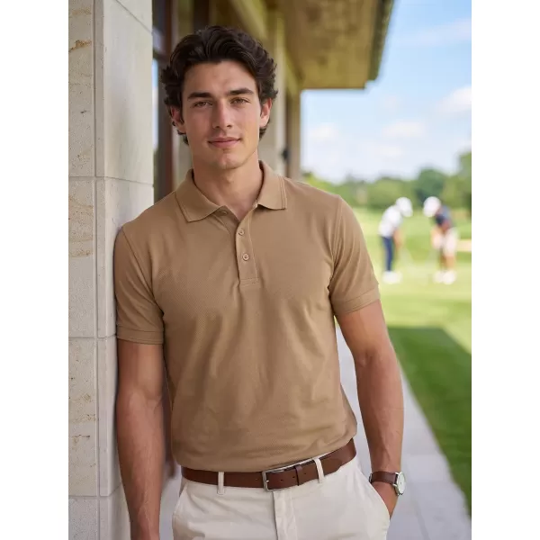  Tricou pentru bărbați cu guler ALTISPORT NP/ALM302 NISIPOS 