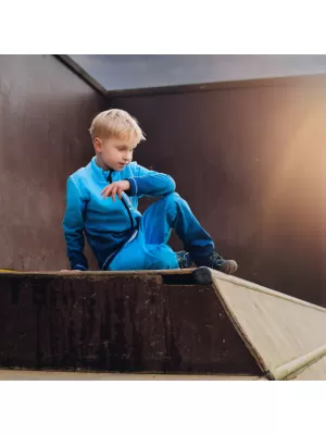 Hanorac fleece pentru copii WAMU MOZAIKA ALBASTRU