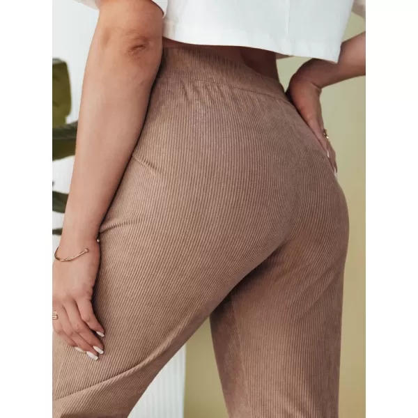  Pantalonii pentru doamne DSTREET BRINAT UY2049 CARAMEL 