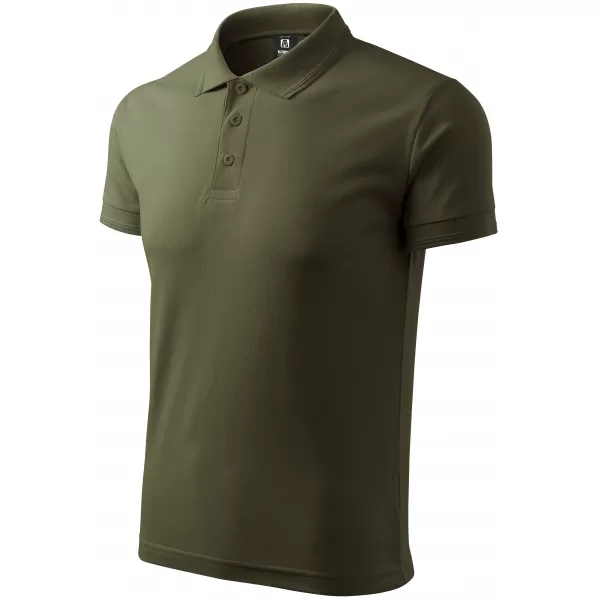  Tricou pentru bărbați cu guler ALTISPORT NP/ALM302 MILITAR 