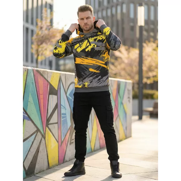  Hanorac premium pentru bărbați ALTISPORT VOJ/ALM014MI01 NEGRU ȘI GALBEN 