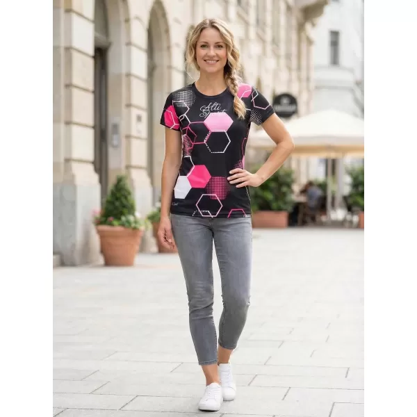  Tricou funcțional premium pentru femei ALTISPORT VOJ/ALW037TR01 NEGRU ROZ 