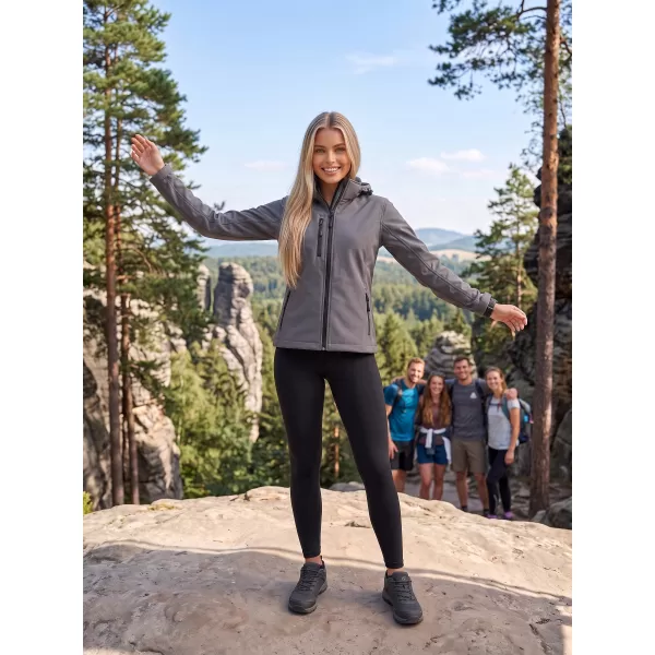  Jachetă softshell pentru femei ALTISPORT NP/ALW125 EVIDENȚIERI GRI ÎNCHIS 
