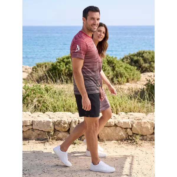  Tricou premium pentru bărbați ALTISPORT VOJ/ALM031TR01 NEGRU/VISINIU 