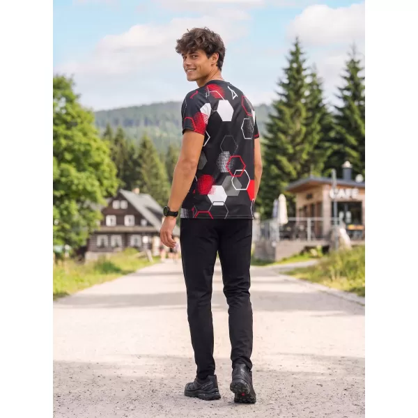  Tricou funcțional premium pentru bărbați ALTISPORT VOJ/ALM037TR01 NEGRU ȘI ROȘU 