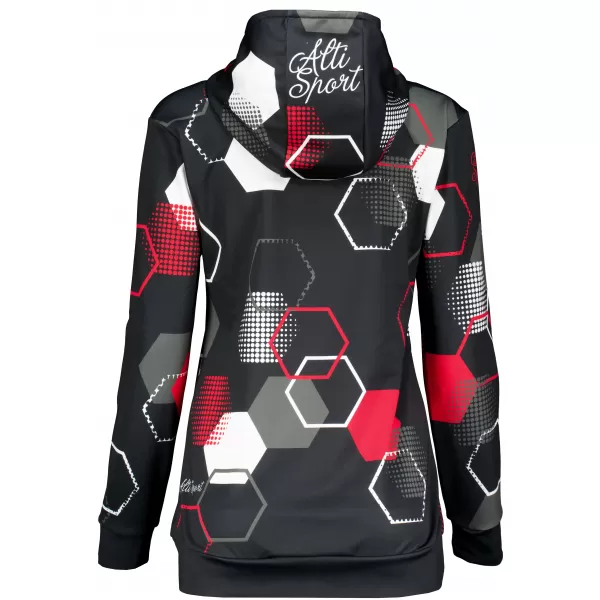  Hanorac funcțional premium pentru femei ALTISPORT VOJ/ALW037MI01 NEGRU ȘI ROȘU 