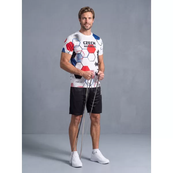  Tricou funcțional premium pentru bărbați ALTISPORT x CZE VOJ/ALM036TR01 HEXA ALB 