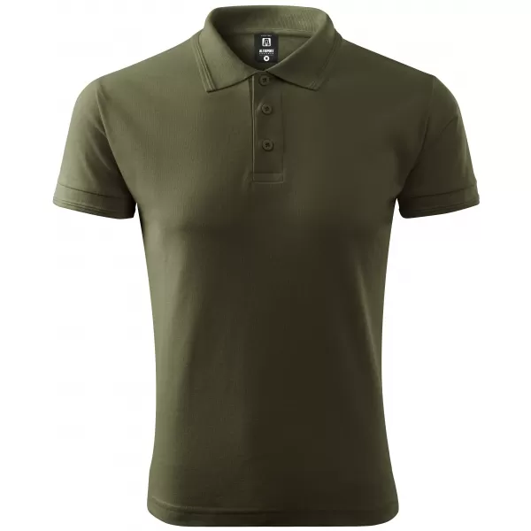  Tricou pentru bărbați cu guler ALTISPORT NP/ALM302 MILITAR 