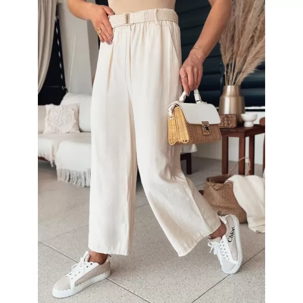  Pantalonii pentru doamne DSTREET CHIMAS UY2109 ALB 