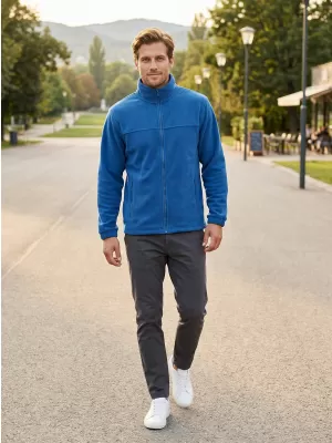 Hanorac pentru bărbați din fleece ALTISPORT NP/ALM105 ALBASTRU AZUR
