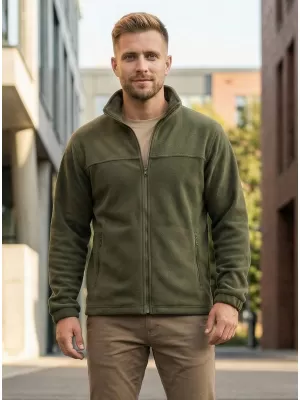 Hanorac pentru bărbați din fleece ALTISPORT NP/ALM105 MILITAR